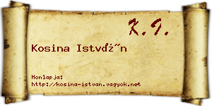 Kosina István névjegykártya